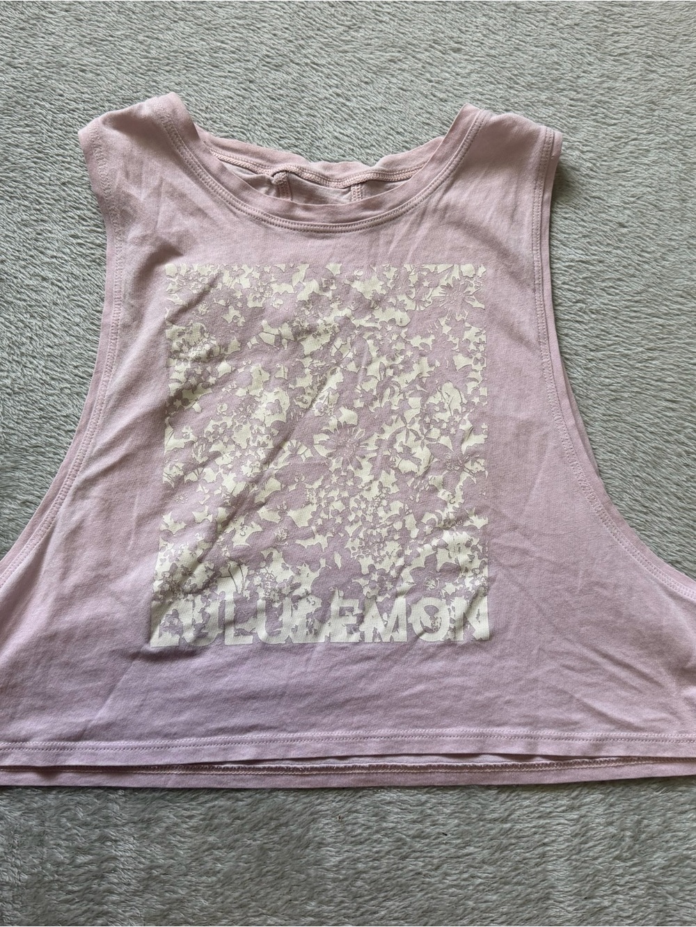 lululemon athletica Dusty Pink Floral Cropped Tank
